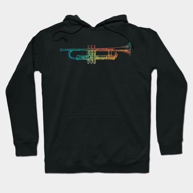 Rainbow cornet horizontal Hoodie by AdiDsgn